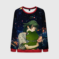 Свитшот мужской МаоМао и Лягушонок Пепе - Монолог Фармацевта, цвет: 3D-красный