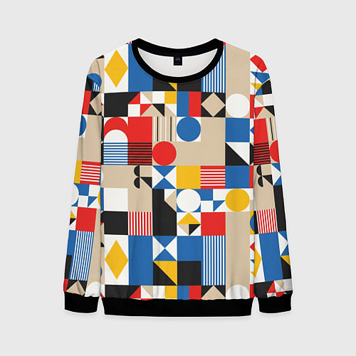 Мужской свитшот Геометрический балаган / 3D-Черный – фото 1