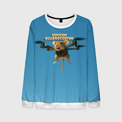 Свитшот мужской Mousini Quadrocoptini мем, цвет: 3D-белый