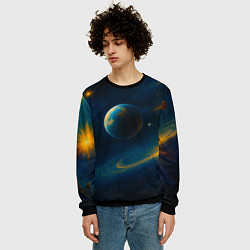 Свитшот мужской Пространство Вселенной, цвет: 3D-черный — фото 2