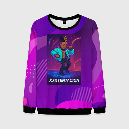 Мужской свитшот XXXTentacion танцует в стиле 80х / 3D-Черный – фото 1