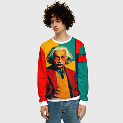 Свитшот мужской Эйнштейн поп-арт, цвет: 3D-белый — фото 2