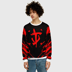 Свитшот мужской Doom geometry red steel, цвет: 3D-белый — фото 2