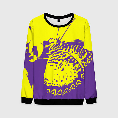 Мужской свитшот Бабочка-абстракция / 3D-Черный – фото 1