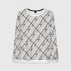 Свитшот мужской Три буквы: паттерн на бежевом, цвет: 3D-белый