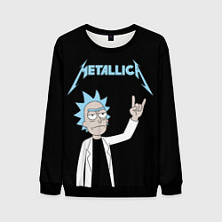 Свитшот мужской Metallica и Рик рокер из Рик и Морти, цвет: 3D-черный
