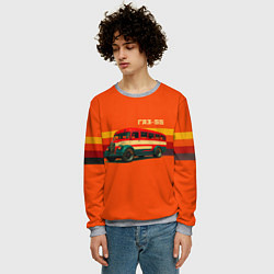 Свитшот мужской Ретро автобус ГАЗ-55 поп-арт, цвет: 3D-меланж — фото 2
