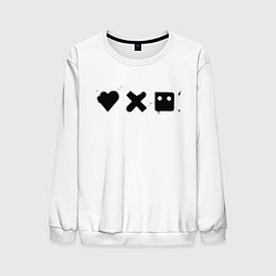 Свитшот мужской Love death and robots - black and white, цвет: 3D-белый
