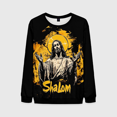 Мужской свитшот Jesus shalom / 3D-Черный – фото 1