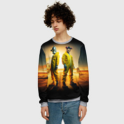 Свитшот мужской Хайзенберг и Бендер пустились во все тяжкие, цвет: 3D-меланж — фото 2