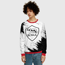 Свитшот мужской ROMA черно белые штрихи, цвет: 3D-красный — фото 2