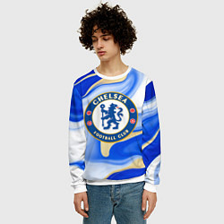Свитшот мужской Фк Челси, цвет: 3D-белый — фото 2