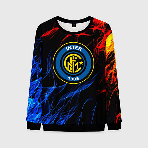 Мужской свитшот Интер битва огней / 3D-Черный – фото 1