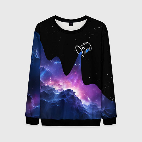 Мужской свитшот Потеки космической краски / 3D-Черный – фото 1