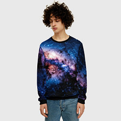 Свитшот мужской Фантастический космос звёзды и туманности, цвет: 3D-черный — фото 2