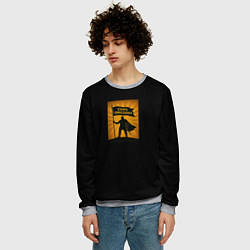 Свитшот мужской Симъ победиши желто-черный орнамент, цвет: 3D-меланж — фото 2