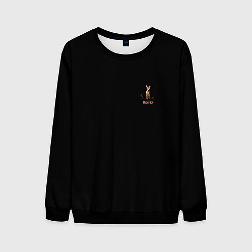 Мужской свитшот Bambi / 3D-Черный – фото 1