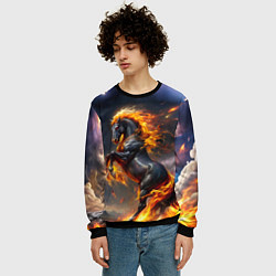 Свитшот мужской Огнегривый скакун, цвет: 3D-черный — фото 2