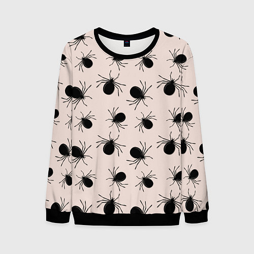 Мужской свитшот Паттерн с черными жуками / 3D-Черный – фото 1