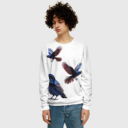 Свитшот мужской Вороны, цвет: 3D-белый — фото 2