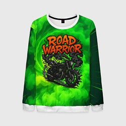 Свитшот мужской Дорожный воин - байк с шипами, цвет: 3D-белый
