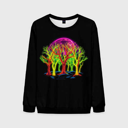 Мужской свитшот Neon trees / 3D-Черный – фото 1
