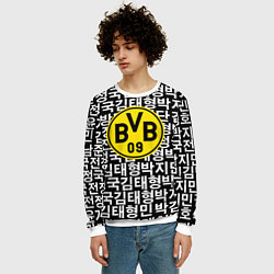 Свитшот мужской Borussia японские символы паттерн, цвет: 3D-белый — фото 2