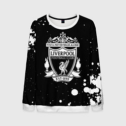 Свитшот мужской Liverpool белые текстура краски, цвет: 3D-белый