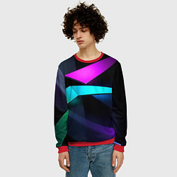 Свитшот мужской Neon colored geometric, цвет: 3D-красный — фото 2