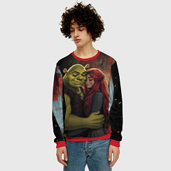 Свитшот мужской Шрек и принцесса Фиона, цвет: 3D-красный — фото 2