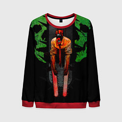 Свитшот мужской Дэндзи с черепами Человек бензопила, цвет: 3D-красный