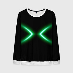 Свитшот мужской Neon green lines, цвет: 3D-белый
