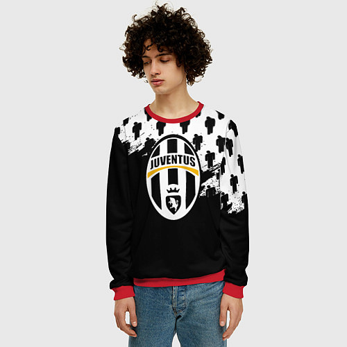 Мужской свитшот Juventus logo краски / 3D-Красный – фото 3