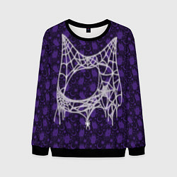 Свитшот мужской Хэллоуин - Паутина, цвет: 3D-черный