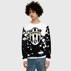 Свитшот мужской Juventus белые краски текстура, цвет: 3D-белый — фото 2