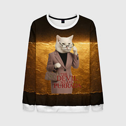 Свитшот мужской Дьявол носит Пурада пародия, цвет: 3D-белый