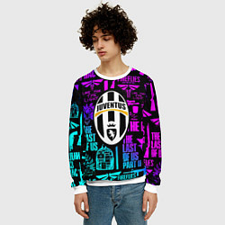 Свитшот мужской Одни из нас x ювентус неон паттерн, цвет: 3D-белый — фото 2