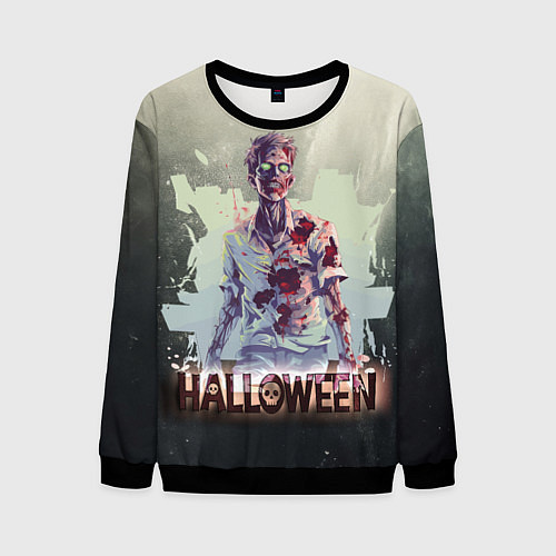 Мужской свитшот Halloween зомби / 3D-Черный – фото 1