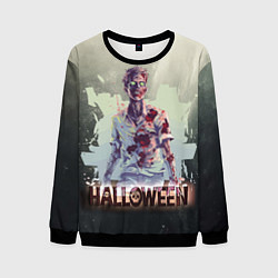 Свитшот мужской Halloween зомби, цвет: 3D-черный