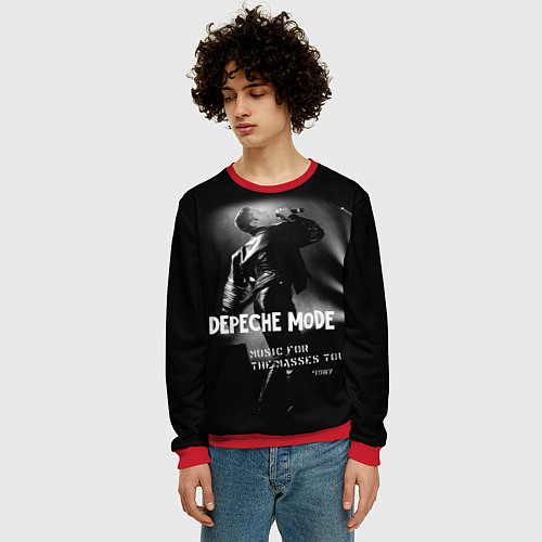 Мужской свитшот Depeche Mode - Music for the Masses tour / 3D-Красный – фото 3