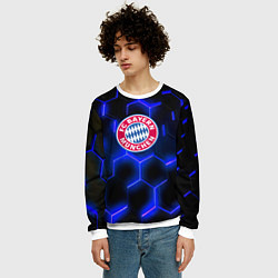 Свитшот мужской FC Bayern Mnchen соты, цвет: 3D-белый — фото 2