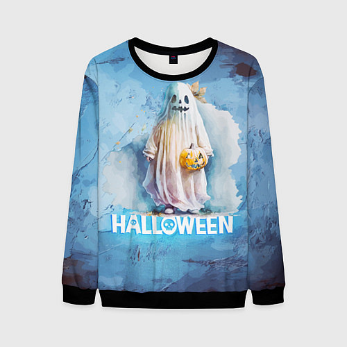 Мужской свитшот Приведение на halloween / 3D-Черный – фото 1