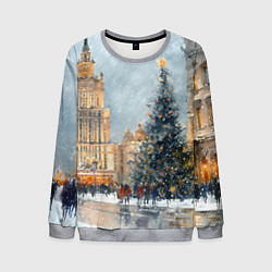 Свитшот мужской Новогодняя Москва, цвет: 3D-меланж