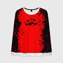 Свитшот мужской Эмблема hitman на красном фоне, цвет: 3D-белый