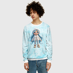 Свитшот мужской Девочка-зима, цвет: 3D-белый — фото 2