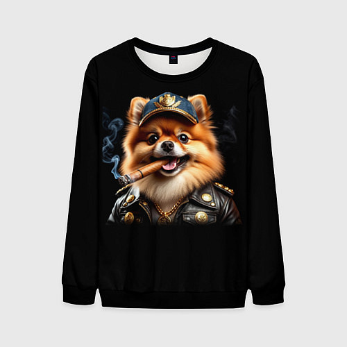 Мужской свитшот Гламурный чау-чау / 3D-Черный – фото 1