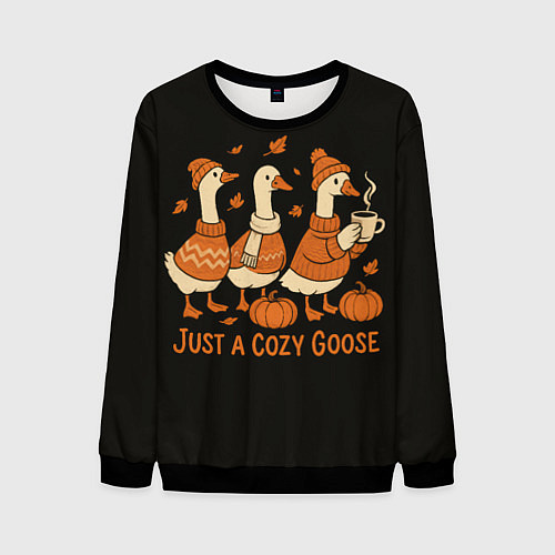 Мужской свитшот Осенние гуси / 3D-Черный – фото 1