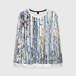 Свитшот мужской Новогодний дождик, цвет: 3D-белый