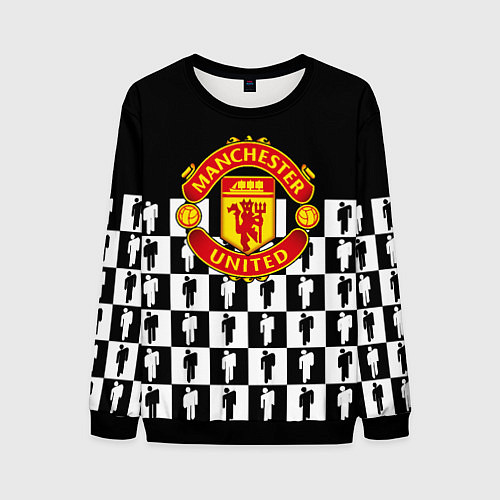 Мужской свитшот Манчестер Юнайтед люди паттерн / 3D-Черный – фото 1
