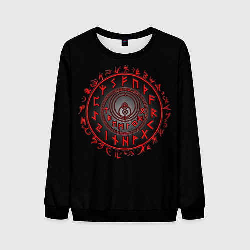 Мужской свитшот Орнамент рунных символов / 3D-Черный – фото 1